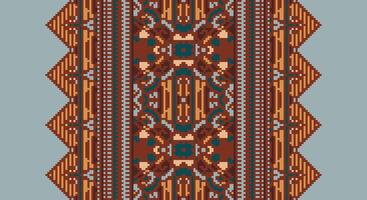 Bukhara pattern Seamless Mughal architecture Motif embroidery, Pixel Ikat embroidery Design for Print scarf hijab pattern kerchief Pixel Ikat Silk kurti model mughal patterns vector