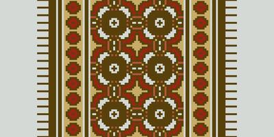 Baroque pattern Seamless Mughal architecture Motif embroidery, Pixel Ikat embroidery Design for Print border embroidery ancient egypt vector