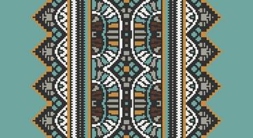 Bukhara pattern Seamless Mughal architecture Motif embroidery, Pixel Ikat embroidery Design for Print border embroidery ancient egypt vector