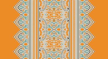 Bukhara pattern Seamless Mughal architecture Motif embroidery, Pixel Ikat embroidery Design for Print egyptian pattern tibetan mandala bandanna vector