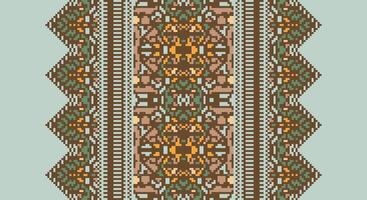 Bukhara pattern Seamless Scandinavian pattern Motif embroidery, Pixel Ikat embroidery Design for Print tapestry floral kimono repeat pattern lacing spanish motif vector