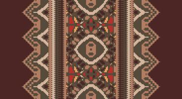 Fashion pattern Seamless Native American, Motif embroidery, Pixel Ikat embroidery Design for Print tie dyeing pillowcase sambal puri kurti mughal architecture vector