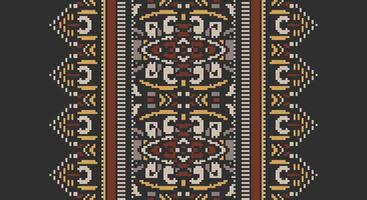 Fashion pattern Seamless Bandana print silk Motif embroidery, Pixel Ikat embroidery Design for Print scandinavian pattern saree ethnic nativity gypsy pattern vector