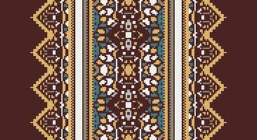 Fashion pattern Seamless Bandana print silk Motif embroidery, Pixel Ikat embroidery Design for Print scandinavian pattern saree ethnic nativity gypsy pattern vector