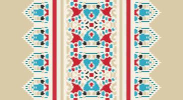 Fashion pattern Seamless Mughal architecture Motif embroidery, Pixel Ikat embroidery Design for Print scarf hijab pattern kerchief Pixel Ikat Silk kurti model mughal patterns vector