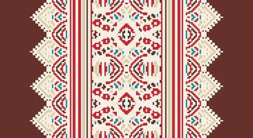Fashion pattern Seamless Mughal architecture Motif embroidery, Pixel Ikat embroidery Design for Print indigenous art aboriginal art pattern floral kurti mughal border vector