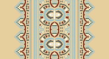 Fashion pattern Seamless Scandinavian pattern Motif embroidery, Pixel Ikat embroidery Design for Print Texture fabric saree sari carpet. kurta patola saree vector