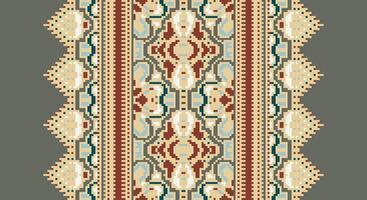 Fashion pattern Seamless Mughal architecture Motif embroidery, Pixel Ikat embroidery Design for Print scandinavian pattern saree ethnic nativity gypsy pattern vector