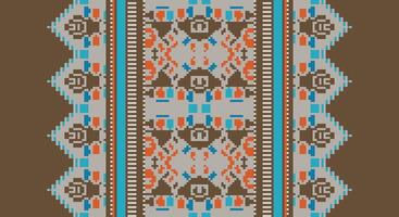 Fashion pattern Seamless Scandinavian pattern Motif embroidery, Pixel Ikat embroidery Design for Print indigenous art aboriginal art pattern floral kurti mughal border vector