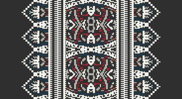 Fashion pattern Seamless Scandinavian pattern Motif embroidery, Pixel Ikat embroidery Design for Print pattern vintage flower folk navajo patchwork pattern vector