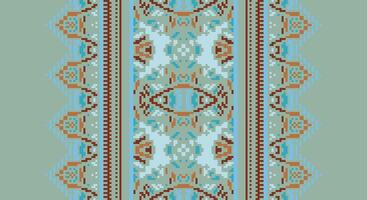 Tissue Dupatta Seamless Native American, Motif embroidery, Pixel Ikat embroidery Design for Print vyshyvanka placemat quilt sarong sarong beach kurtis Indian motifs vector