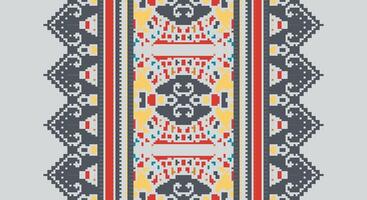 Tissue Dupatta Seamless Native American, Motif embroidery, Pixel Ikat embroidery Design for Print australian curtain pattern geometric pillow model kurti mughal flowers vector