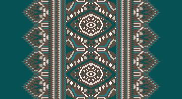Tissue Dupatta Seamless Bandana print silk Motif embroidery, Pixel Ikat embroidery Design for Print Texture fabric saree sari carpet. kurta patola saree vector