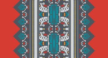 Tissue Dupatta Seamless Native American, Motif embroidery, Pixel Ikat embroidery Design for Print scandinavian pattern saree ethnic nativity gypsy pattern vector