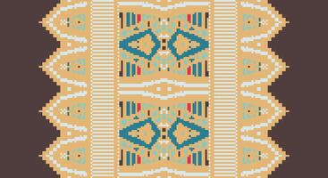 Tissue Dupatta Seamless Bandana print silk Motif embroidery, Pixel Ikat embroidery Design for Print kurta pattern mughal motifs tapestry pattern floral repeat vector
