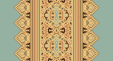 Tissue Dupatta Seamless Australian aboriginal pattern Motif embroidery, Pixel Ikat embroidery Design for Print indigenous art aboriginal art pattern floral kurti mughal border vector