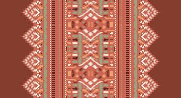 Tissue Dupatta Seamless Australian aboriginal pattern Motif embroidery, Pixel Ikat embroidery Design for Print egyptian pattern tibetan mandala bandanna vector
