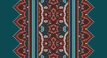 Tissue Dupatta Seamless Mughal architecture Motif embroidery, Pixel Ikat embroidery Design for Print vyshyvanka placemat quilt sarong sarong beach kurtis Indian motifs vector