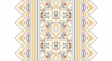 Tissue Dupatta Seamless Mughal architecture Motif embroidery, Pixel Ikat embroidery Design for Print indonesian batik motif embroidery native american kurta mughal design vector