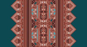 Tissue Dupatta Seamless Mughal architecture Motif embroidery, Pixel Ikat embroidery Design for Print indigenous art aboriginal art pattern floral kurti mughal border vector