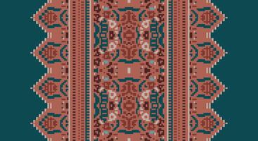 Tissue Dupatta Seamless Mughal architecture Motif embroidery, Pixel Ikat embroidery Design for Print scarf hijab pattern kerchief Pixel Ikat Silk kurti model mughal patterns vector