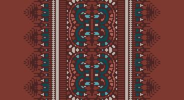 Tissue Dupatta Seamless Mughal architecture Motif embroidery, Pixel Ikat embroidery Design for Print tie dyeing pillowcase sambal puri kurti mughal architecture vector