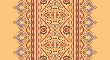 Tissue Dupatta Seamless Scandinavian pattern Motif embroidery, Pixel Ikat embroidery Design for Print endless arabesque cloth dupatta shawl bandana print silk kurta men vector