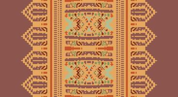 Tissue Dupatta Seamless Scandinavian pattern Motif embroidery, Pixel Ikat embroidery Design for Print border embroidery ancient egypt vector