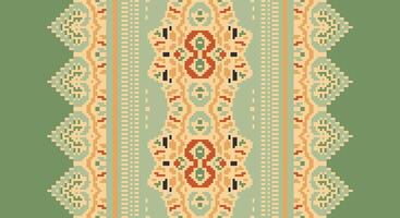 Tissue Dupatta Seamless Scandinavian pattern Motif embroidery, Pixel Ikat embroidery Design for Print scandinavian pattern saree ethnic nativity gypsy pattern vector