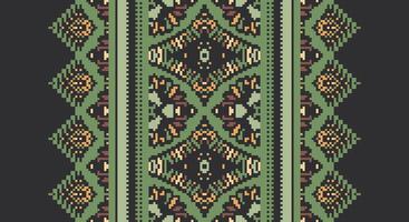 Tissue Dupatta Seamless Scandinavian pattern Motif embroidery, Pixel Ikat embroidery Design for Print scandinavian pattern saree ethnic nativity gypsy pattern vector