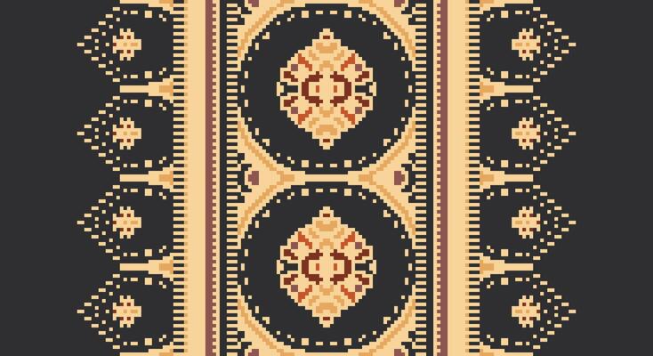 Tissue Dupatta Seamless Scandinavian pattern Motif embroidery, Pixel Ikat embroidery Design for Print pattern vintage flower folk navajo patchwork pattern
