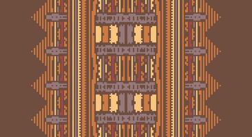 Tissue Dupatta Seamless Scandinavian pattern Motif embroidery, Pixel Ikat embroidery Design for Print kurta pattern mughal motifs tapestry pattern floral repeat vector