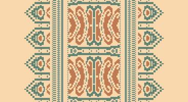 Peruvian pattern Seamless Native American, Motif embroidery, Pixel Ikat embroidery Design for Print Texture fabric saree sari carpet. kurta patola saree vector