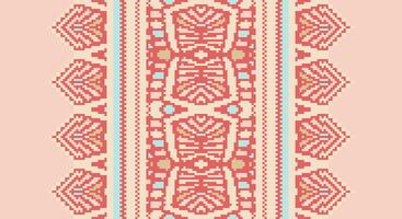 Peruvian pattern Seamless Bandana print silk Motif embroidery, Pixel Ikat embroidery Design for Print scandinavian pattern saree ethnic nativity gypsy pattern vector