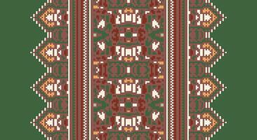 Peruvian pattern Seamless Bandana print silk Motif embroidery, Pixel Ikat embroidery Design for Print kurta pattern mughal motifs tapestry pattern floral repeat vector