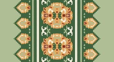 Peruvian pattern Seamless Bandana print silk Motif embroidery, Pixel Ikat embroidery Design for Print scandinavian pattern saree ethnic nativity gypsy pattern vector