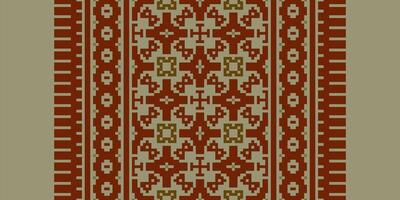 Motif folklore pattern Seamless Mughal architecture Motif embroidery, Pixel Ikat embroidery Design for Print tapestry floral kimono repeat pattern lacing spanish motif vector