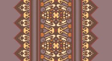 Peruvian pattern Seamless Scandinavian pattern Motif embroidery, Pixel Ikat embroidery Design for Print Texture fabric saree sari carpet. kurta patola saree vector