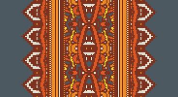Peruvian pattern Seamless Mughal architecture Motif embroidery, Pixel Ikat embroidery Design for Print tapestry floral kimono repeat pattern lacing spanish motif vector