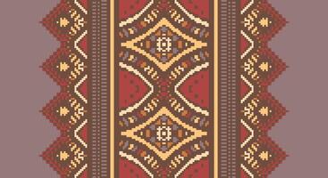 Peruvian pattern Seamless Mughal architecture Motif embroidery, Pixel Ikat embroidery Design for Print egyptian pattern tibetan mandala bandanna vector