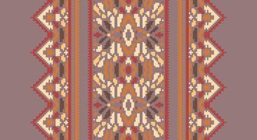 Peruvian pattern Seamless Scandinavian pattern Motif embroidery, Pixel Ikat embroidery Design for Print endless arabesque cloth dupatta shawl bandana print silk kurta men vector