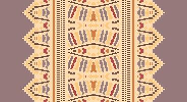 Peruvian pattern Seamless Mughal architecture Motif embroidery, Pixel Ikat embroidery Design for Print border embroidery ancient egypt vector