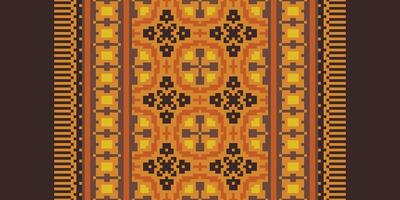 Dupatta pattern Seamless Native American, Motif embroidery, Pixel Ikat embroidery Design for Print tie dyeing pillowcase sambal puri kurti mughal architecture vector