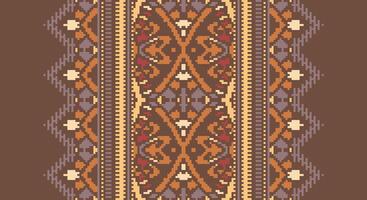 Peruvian pattern Seamless Mughal architecture Motif embroidery, Pixel Ikat embroidery Design for Print scandinavian pattern saree ethnic nativity gypsy pattern vector