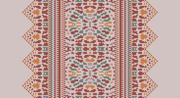 Peruvian pattern Seamless Mughal architecture Motif embroidery, Pixel Ikat embroidery Design for Print endless arabesque cloth dupatta shawl bandana print silk kurta men vector