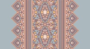 Patola sari Seamless Native American, Motif embroidery, Pixel Ikat embroidery Design for Print Texture fabric saree sari carpet. kurta patola saree vector