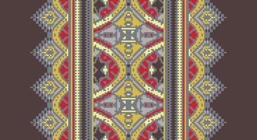 Patola sari Seamless Native American, Motif embroidery, Pixel Ikat embroidery Design for Print lace pattern seamless pattern vintage shibori jacquard seamless vector