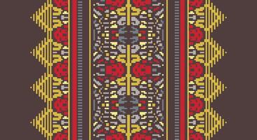 Patola sari Seamless Native American, Motif embroidery, Pixel Ikat embroidery Design for Print scandinavian pattern saree ethnic nativity gypsy pattern vector