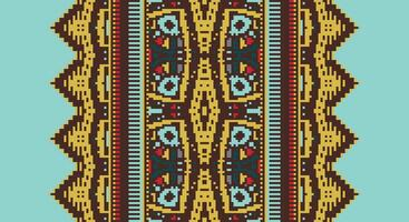 Patola sari Seamless Native American, Motif embroidery, Pixel Ikat embroidery Design for Print kurta pattern mughal motifs tapestry pattern floral repeat vector