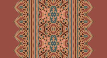 Patola sari Seamless Bandana print silk Motif embroidery, Pixel Ikat embroidery Design for Print scarf hijab pattern kerchief Pixel Ikat Silk kurti model mughal patterns vector